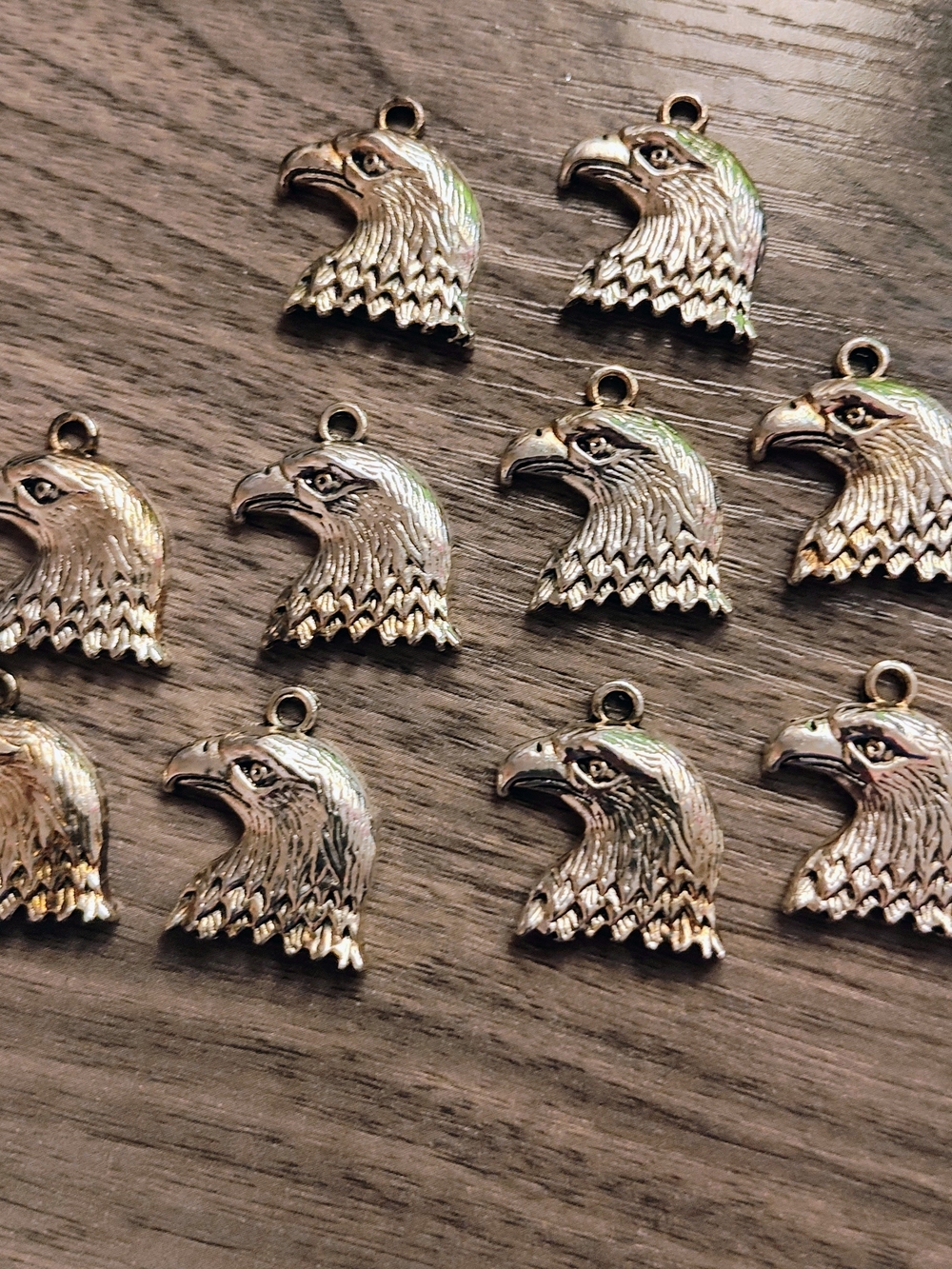 10 pcs Silver Tone Eagle Head Charms for Jewelry Making